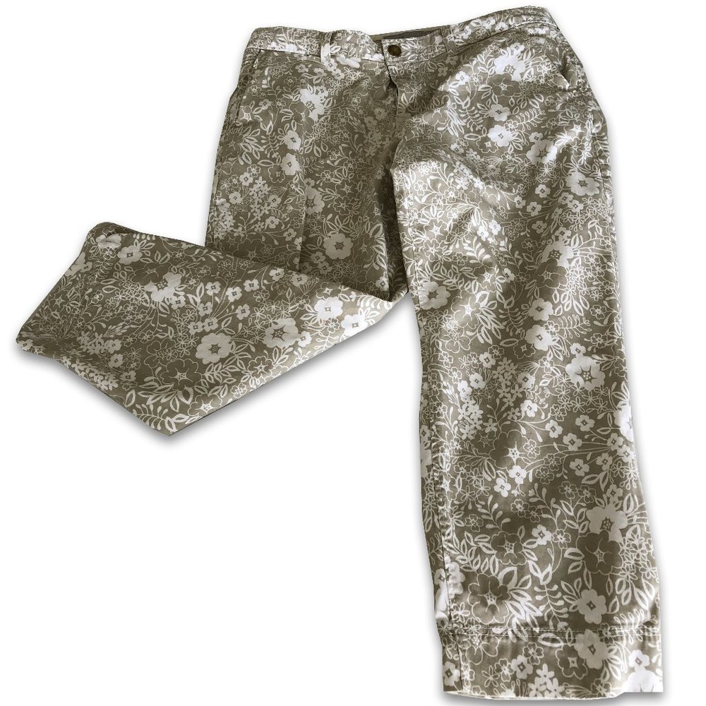 Khaki Floral Capris